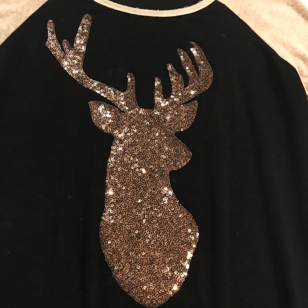 Black Top with Sequin Deer
